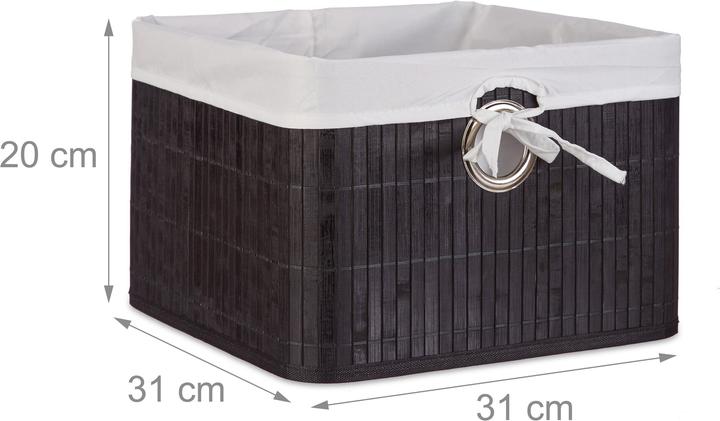 Actual product image Relaxdays Bamboo Storage Basket (1 x, 31 x 31 x 20 cm)