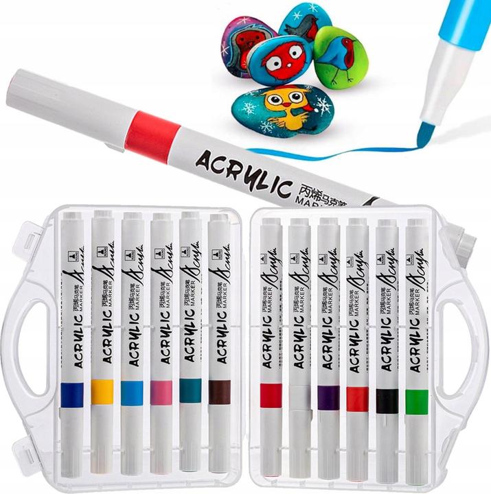 Extralink Set Aus 12 Akrylmarkern | Zum Malen 12 Stück (12x)