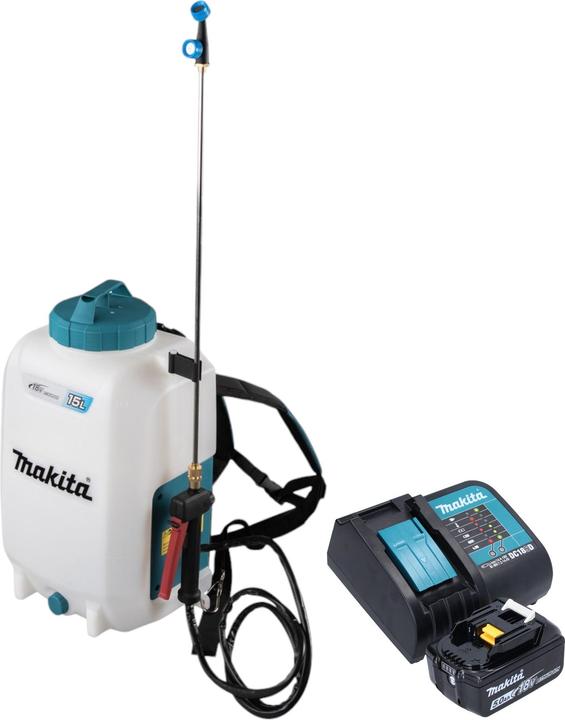 Immagine prodotto Makita Spruzzatore a pressione a batteria DUS 158 ST 18 V 15 l 5,0 bar + 1x batteria ricaricabile 5,0 Ah + (15 l)