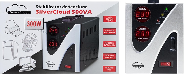 Produktbild SilverCloud Spannungsstabilisator 500VA 300W 2,3A (500 VA, 300 W)