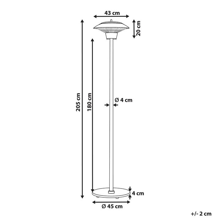 Produktbild Beliani Heizstrahler elektrisch Aluminium 1500 Watt silber ASKJA (1500 W)