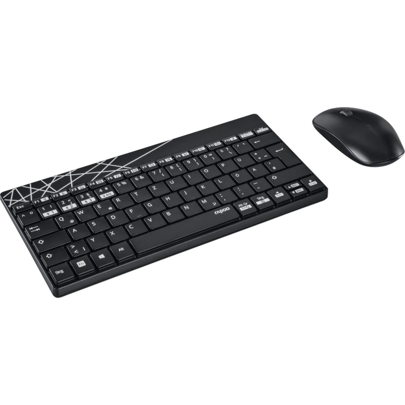 Rapoo 8000M (DE, Kabellos), Tastatur, Schwarz