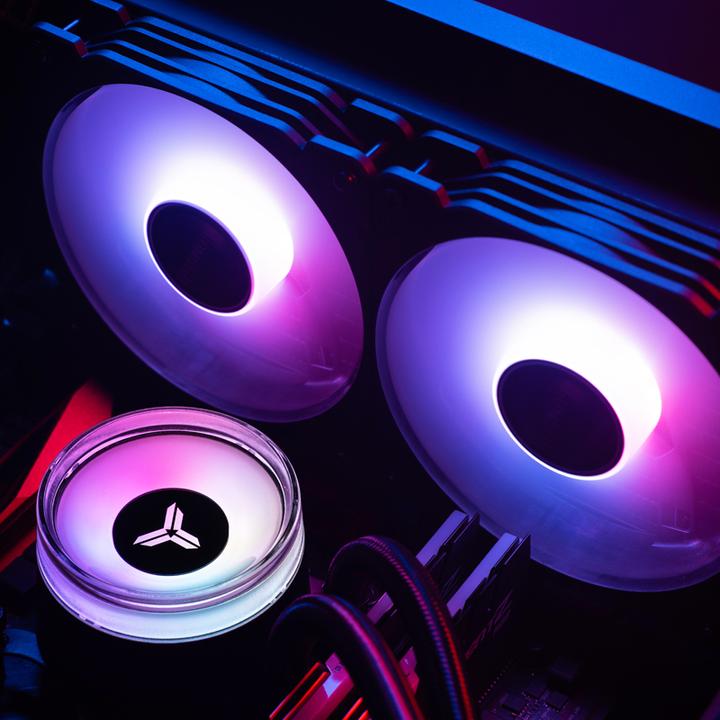 Actual product image Jonsbo ANGELEYES TW2-360 complete water cooling, RGB