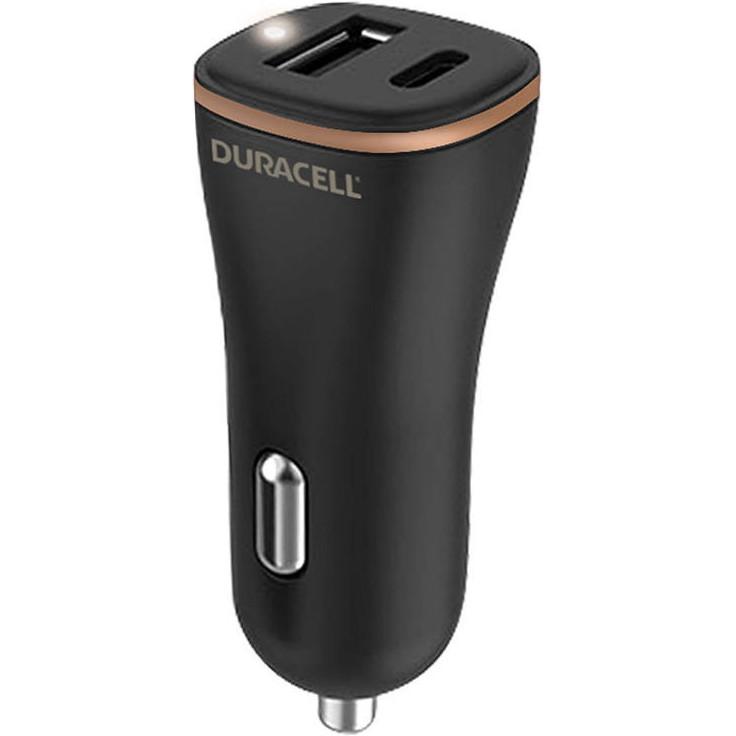 Duracell Car Charger USB, USB-C 27W (Black), Auto Adapter, Schwarz