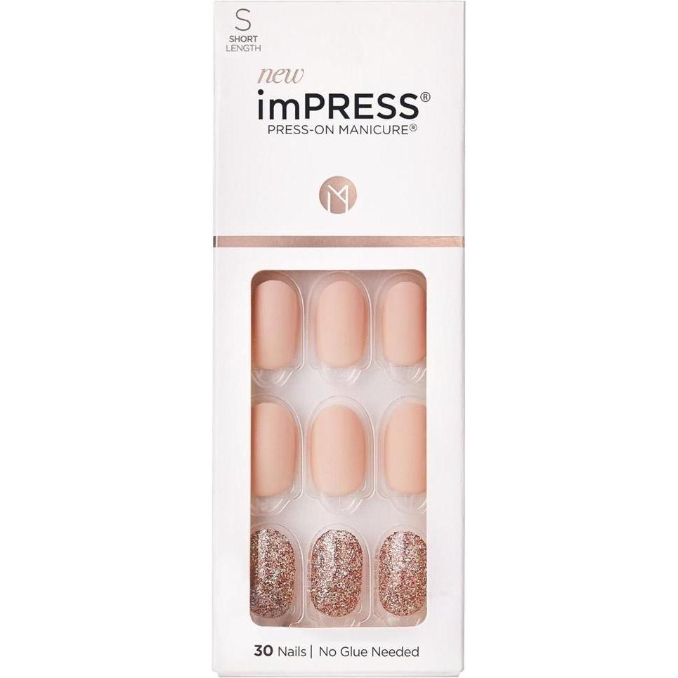 KISS, Nagelstyling + Kunstnägel, Self-adhesive nails imPRESS Evanesce 30 pcs (L) (Kunstnägel, Rose)