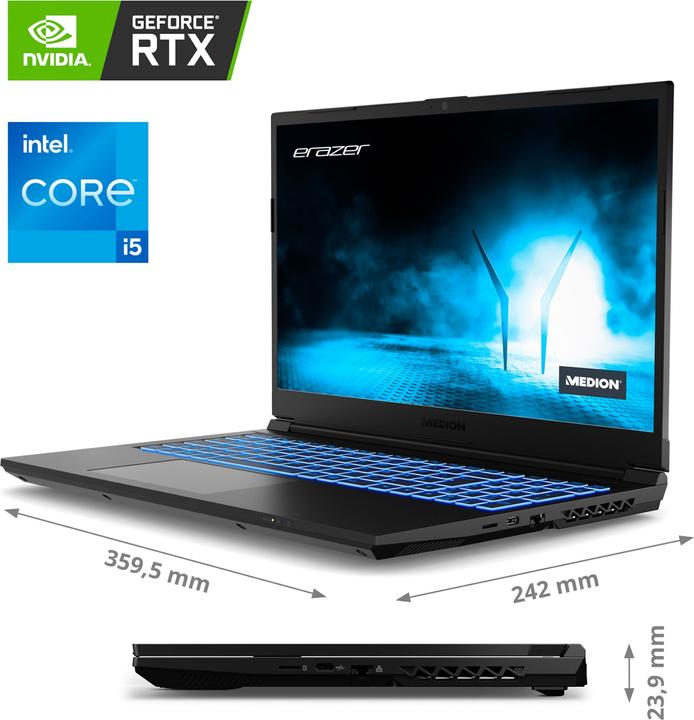 Productafbeelding Medion Erazer Rups E30 i5 16 N W11H 30033917 (15.60", Intel Core i5-12500H, 512 GB)