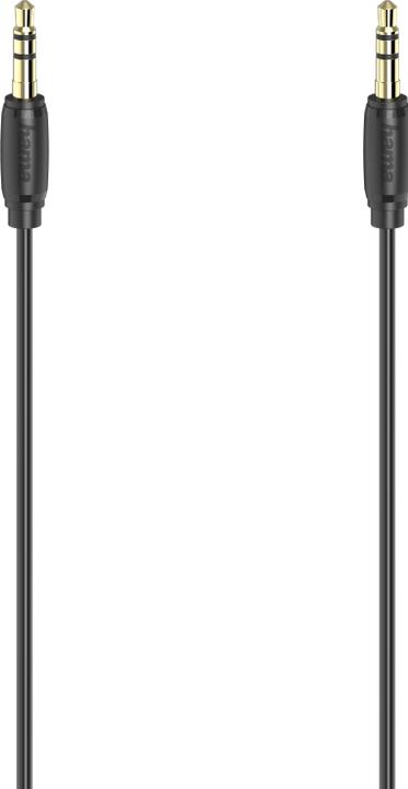 Actual product image Hama Audio cable, 3.5 mm jack st. - st., stereo, gold-plated, ultra-thin, 0.5 m (0.50 m, AUX cable)