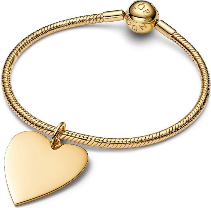 Immagine prodotto Pandora Anhänger mit grösserer Herzplatte mit Gravurmöglichkeit (Acciaio inossidabile, Argento 925, Placcato oro 14K)