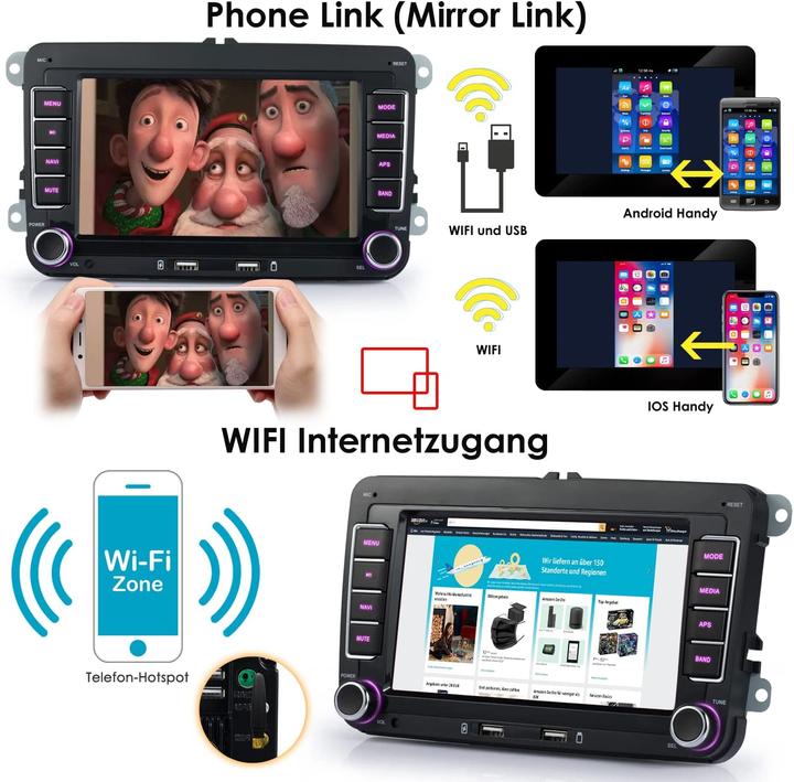 Produktbild Ifrego 7 Zoll Android 10.0 Autoradio