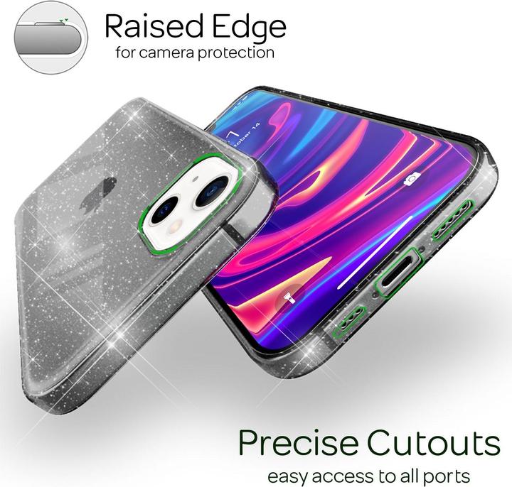 Actual product image Nalia Clear glitter silicone cover (Apple iPhone 13)