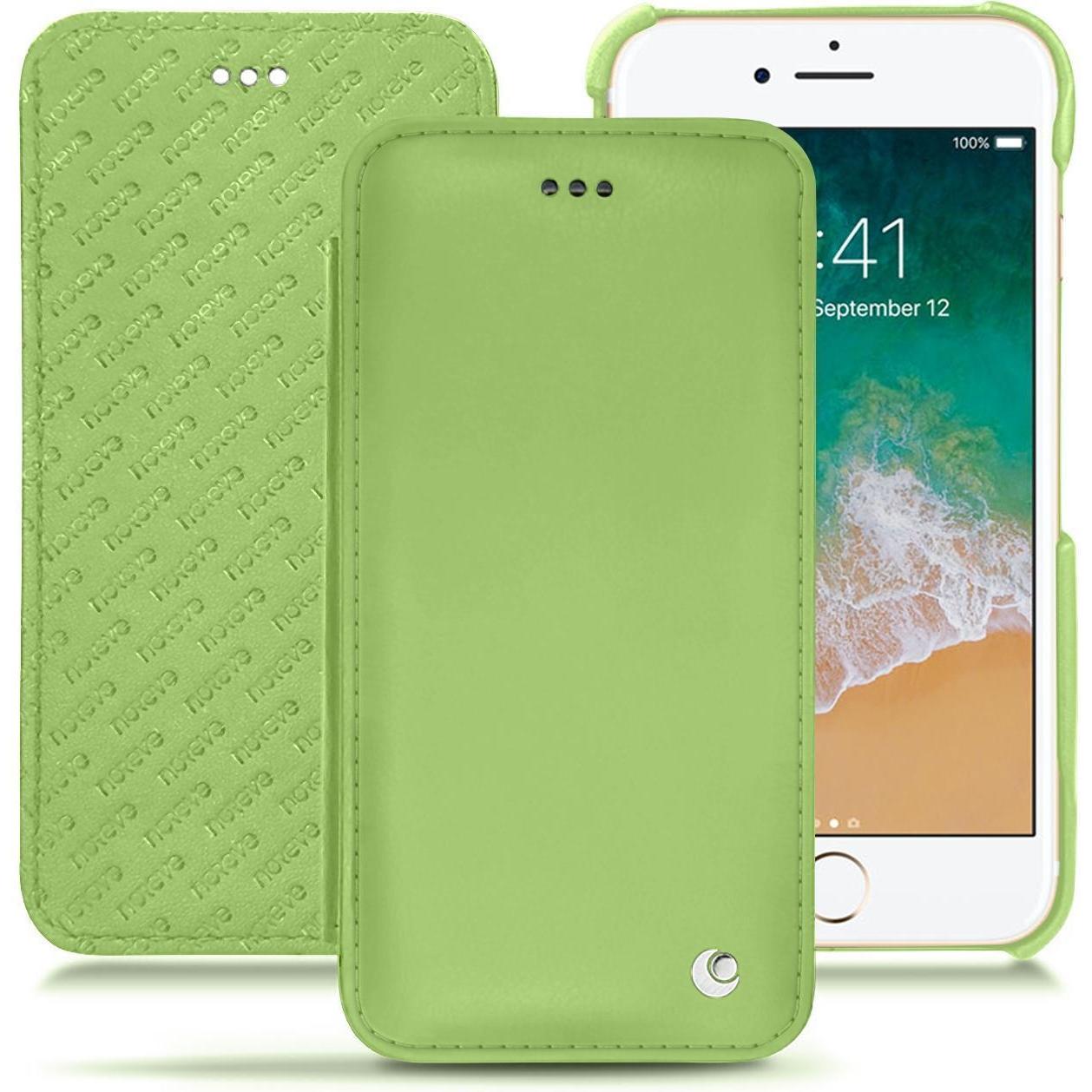 Thumbnail - Noreve Lederschutzhülle horizontal (Apple iPhone 7), Smartphone Hülle, Grün
