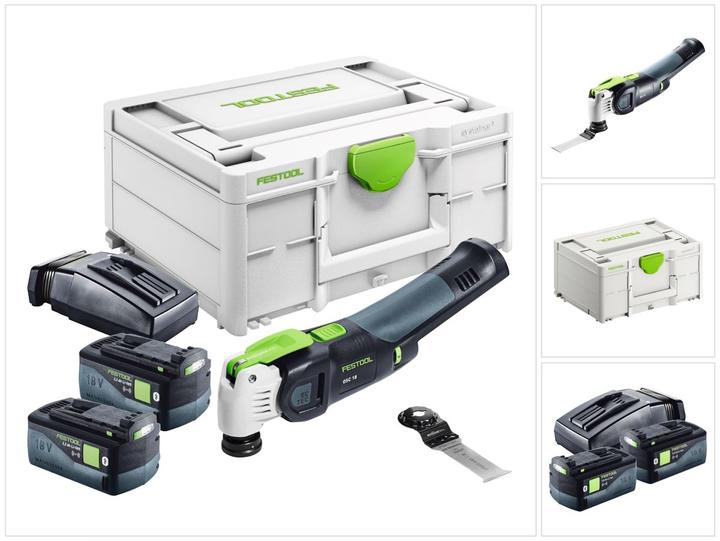 Actual product image Festool VECTURO OSC 18 E-Basic Battery Oscillator 18 V Starlock Max Brushless + 2x rechargeable battery 5.0