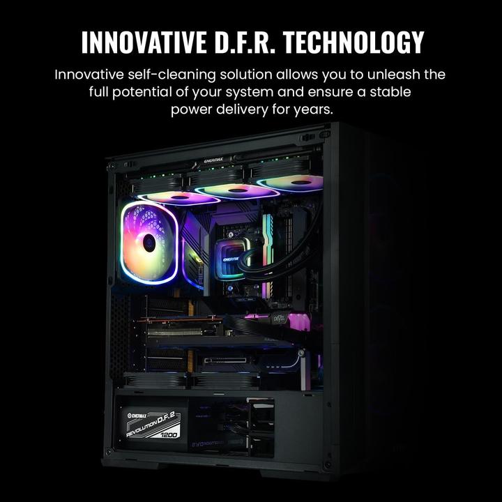 Image du produit Enermax REVOLUTION D.F. 2 1200W Compact Gaming Streaming ATX PSU 80Plus Gold Semi-Modular Semi-Fanle (1200 W)