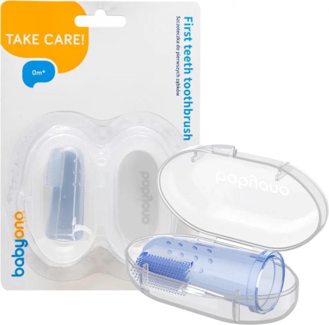Actual product image Babyono Silicone finger toothbrush with box with box (Soft, 1 x)