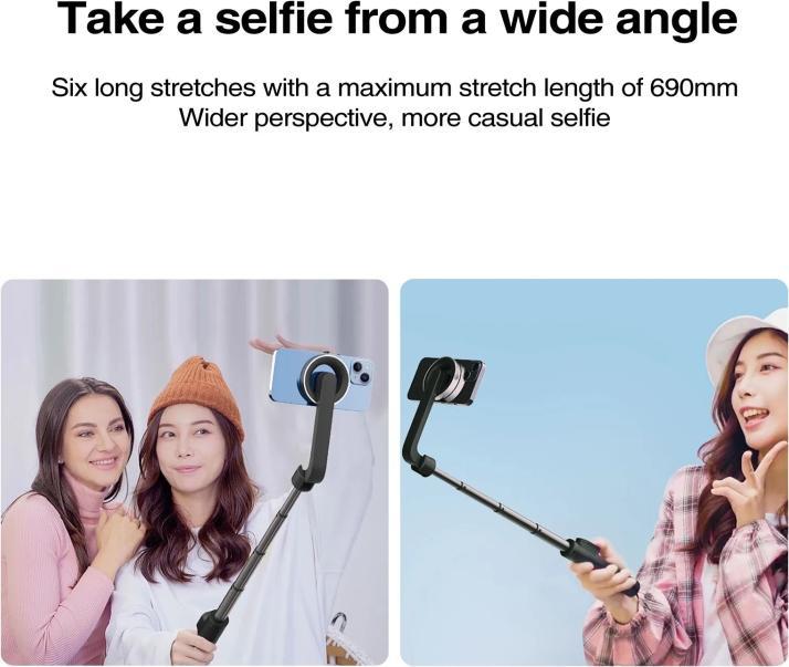 Image du produit Ueli Express Canne à selfie MagSafe avec trépied intégré et télécommande 61cm