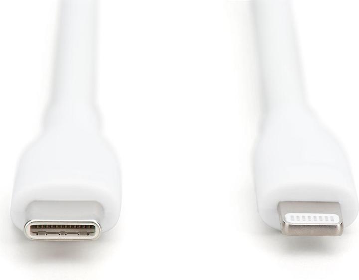Actual product image Digitus Lightning silicone connection cable, USB-C - Lightning, 2m, white (2 m, USB 2.0, 60 W)