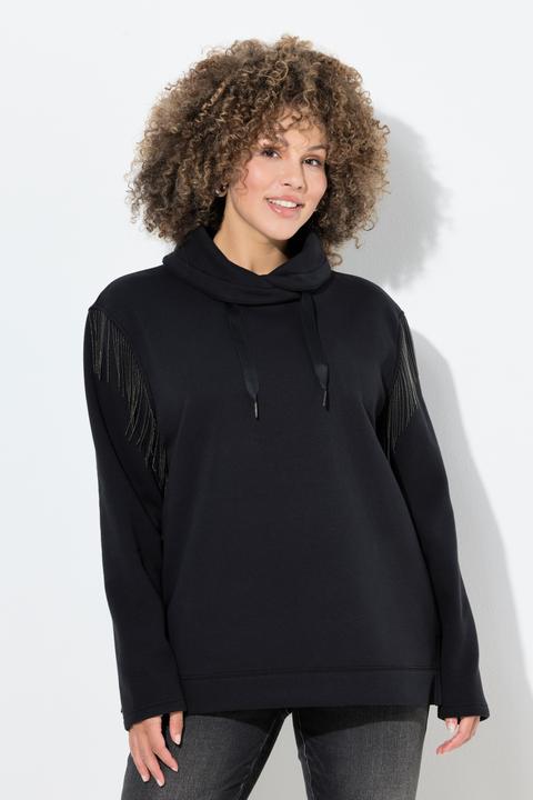Produktbild Ulla Popken Sweatshirt, Kettenfransen, Stehkragen, Langarm (62)