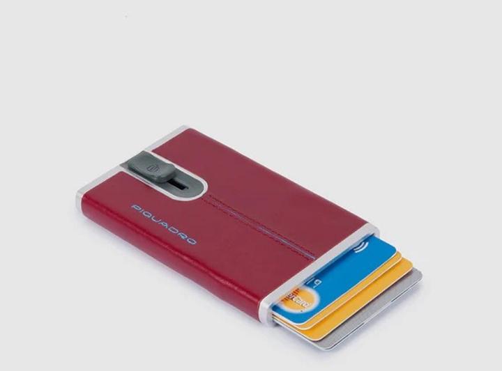 Actual product image Piquadro PP4825B2R/R wallet, card case and travel document holder Red Leather, Metal
