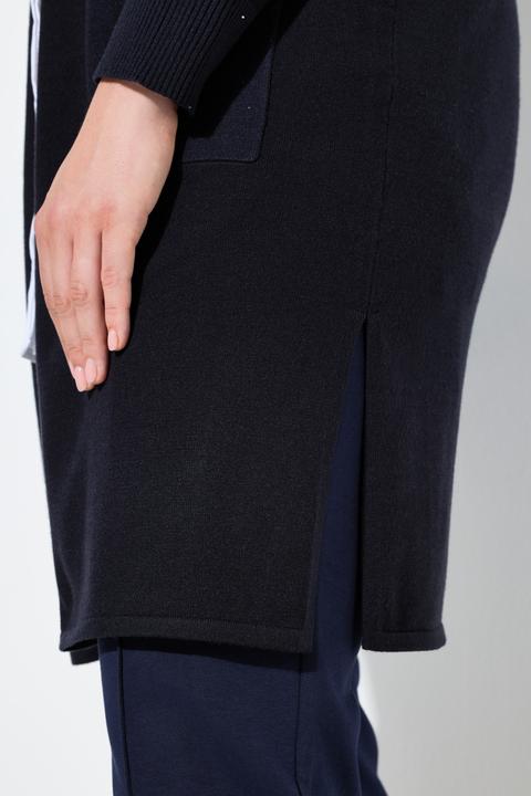 Produktbild Ulla Popken Long-Strickjacke, Pailletten, V-Ausschnitt, Langarm (50, 52)