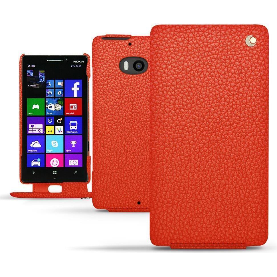 Noreve Lederschutzhülle vertikal (Nokia Lumia 930), Smartphone Hülle, Orange