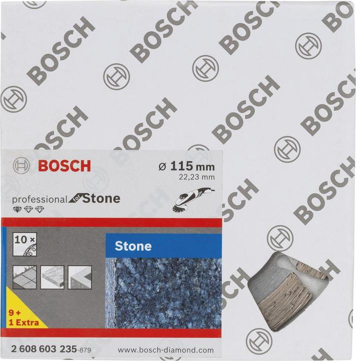 Produktbild Bosch Professional Zubehör Diamanttrennscheibe Standard for Stone, 115 x 22,23 x 1,6 x 10 mm, 10er-Pack