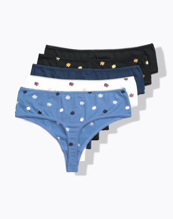 Produktbild Ulla Popken Strings, 5er-Pack, Millefleur/einfarbig (42, 44)