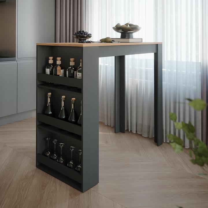 Actual product image Vicco Bar table Repose, Gold power oak/anthracite, 57 x 117 cm