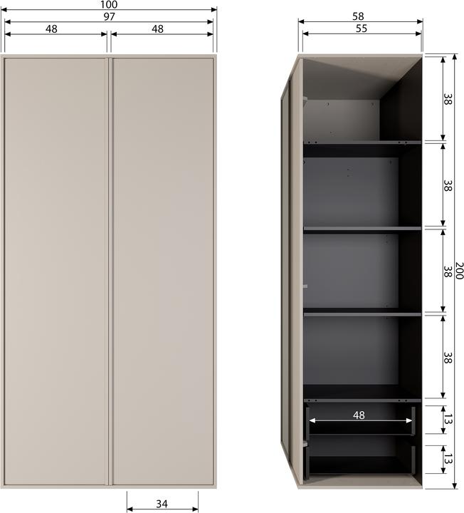 Actual product image Vtwonen Daily (200 x 100 x 58 cm)