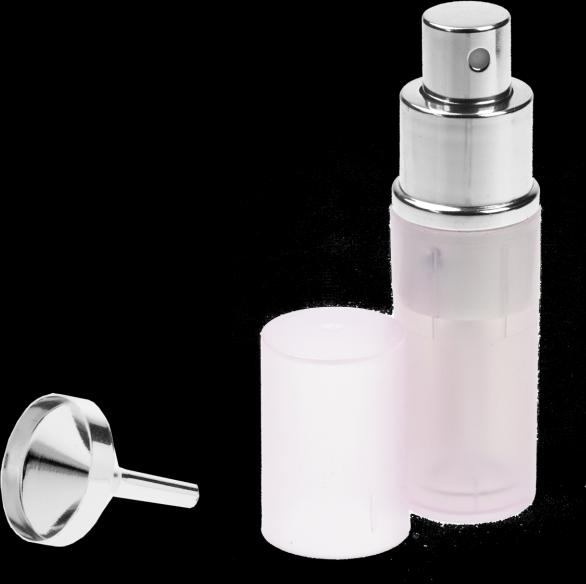 Produktbild Taschenzerstäuber transparent rosa für 8 ml + Trichter silber in Geschenkpackung (8 ml)