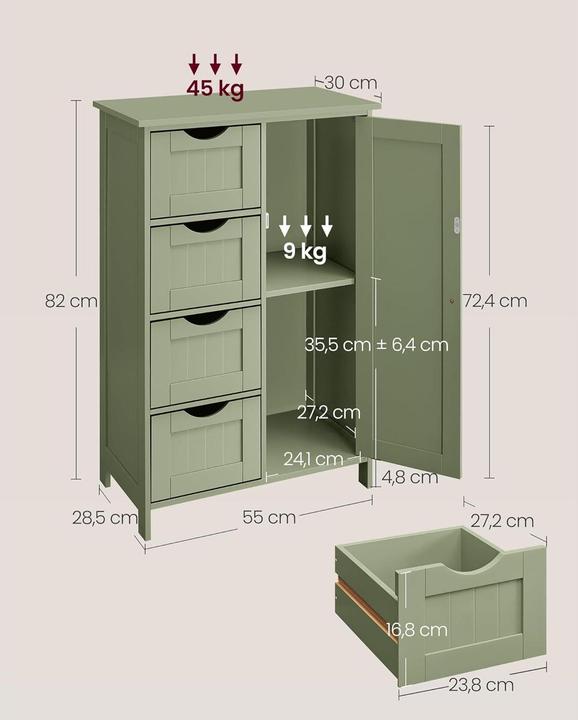 Actual product image Vasagle Bathroom cabinet (55 x 30 x 82 cm, 55 x 30 x 82 cm)