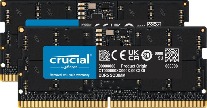 Produktbild Crucial SORAM D5 5200 32GB C42 K2 (2 x 16GB, 5200 MHz, DDR5-RAM, SO-DIMM)