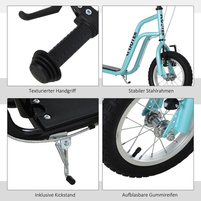 Image du produit Swisshandel24 Scooter trottinette enfant trottinette ville Kickboard avec pneus 12 pouces à partir de 5 ans bleu