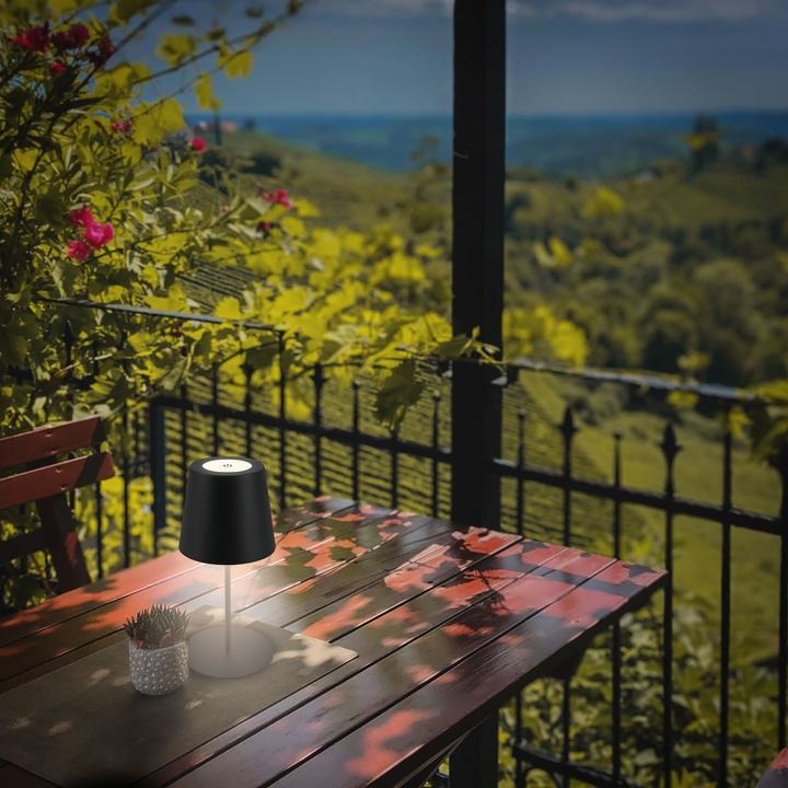 Produktbild B.K.Licht LED Akku Tischleuchte, IP44, 2,5W, schwarz (200 lm)