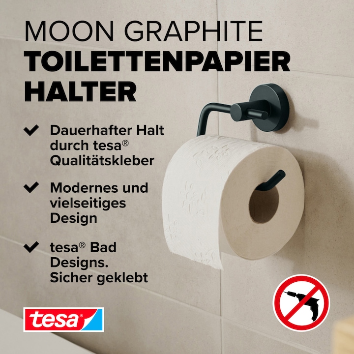 Produktbild tesa ® MOON Toilettenpapierhalter in Graphite