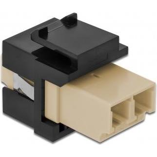 Thumbnail - Delock Keystone Modul LC Duplex Buchse zu LC Duplex Buchse beige / schwarz (Keystone Modul), Netzwerk Zubehör