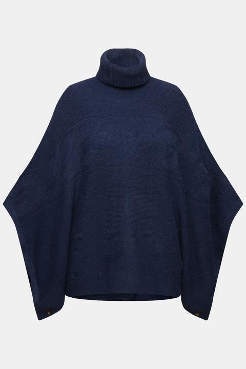 Produktbild Ulla Popken Poncho, Rollkragen, oversized, Halbarm (58, 60, 62)