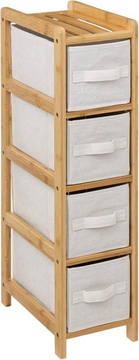 Immagine prodotto 5Five Wąski regał bambusowy TIDY z 4 materiałowymi koszami, wys. 78,5 cm (4x)