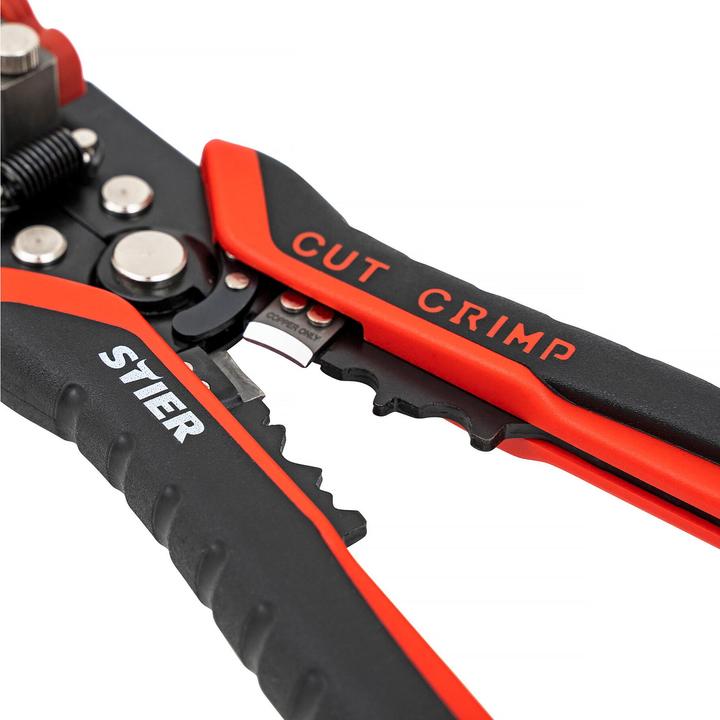 Produktbild Stier Automatik-Schneid-, Crimp- und Abisolierzange mit Stromprüfer (305 mm)