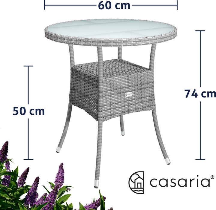 Actual product image Casaria Polyrattan Balcony Table (80 cm)