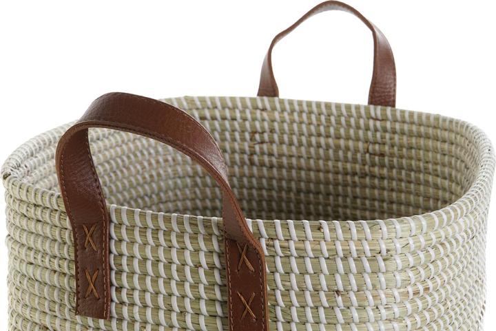 Actual product image DKD Home Decor Basket set Natural Light brown Polyurethane Seagrass 38 x 38 x 35 cm (38 x 38 x 35 cm)