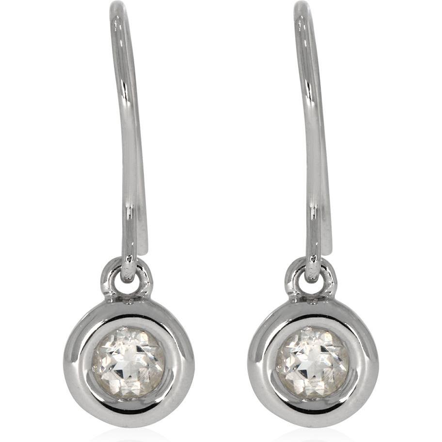 Xen, Ohrringe, Ohrhänger mit Weisstopas ca. 0,6 ct. rhodiniert, (925 Sterling Silber)