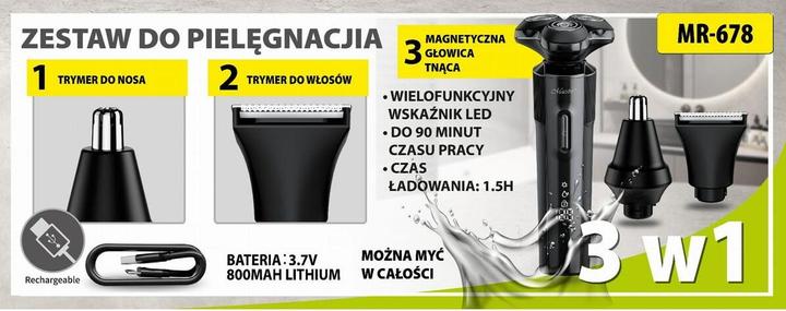 Immagine prodotto Maestro Zestaw do golenia 3w1 USB MR-678