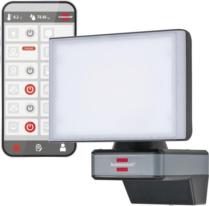 Brennenstuhl brennenstuhlConnect WiFi LED Strahler WF 2050 (20W, 2400lm, IP54, diverse Lichtfunktionen über Ap (2400 lm)