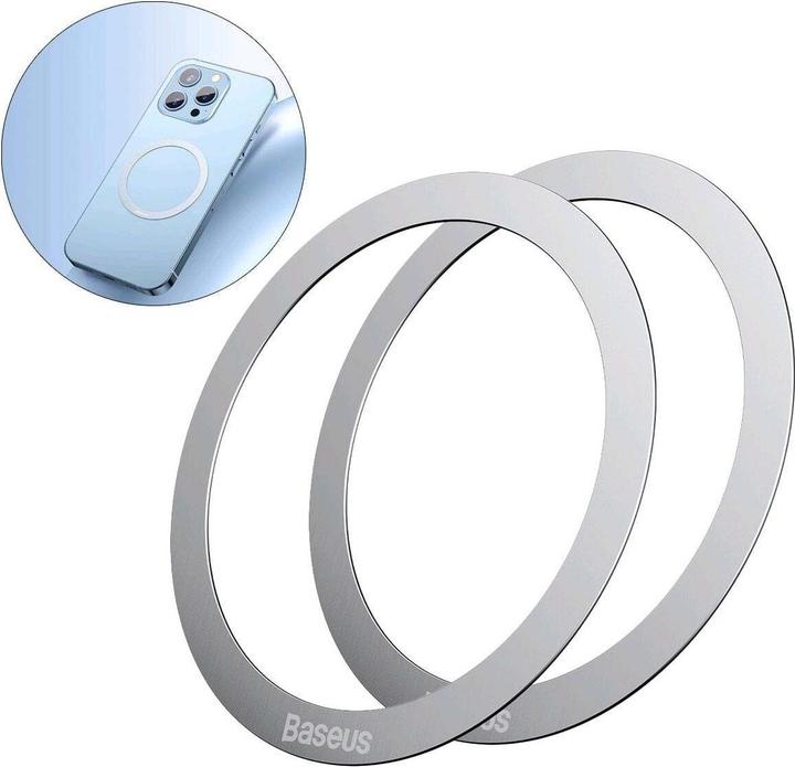 Actual product image Baseus Halo Series Magnetic Metal Ring2pcs/packSilver