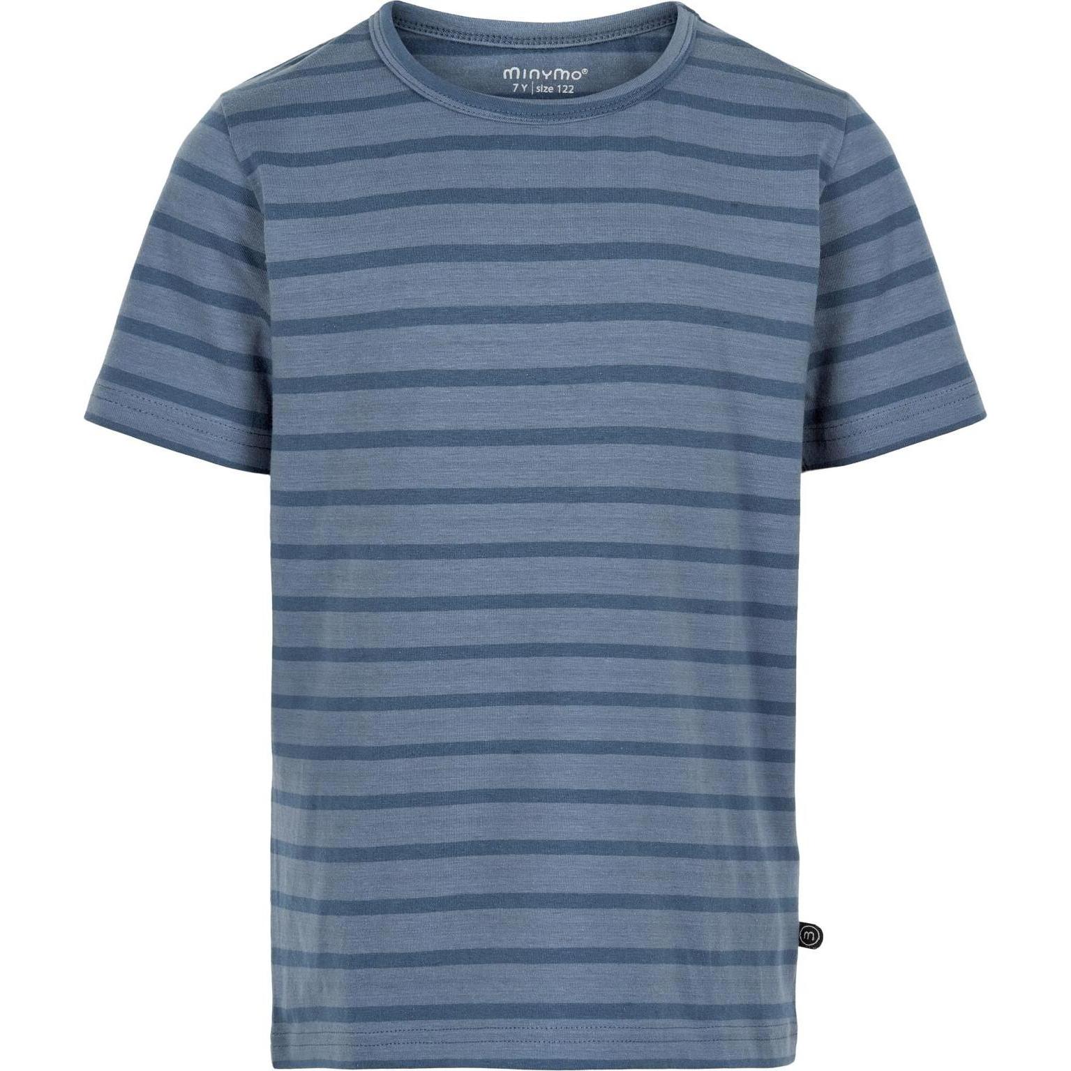 Thumbnail - Minymo, Unisex, Shirt, Kid's Basic 32 -T-Shirt S/S (2-Pack), Blau, (98)