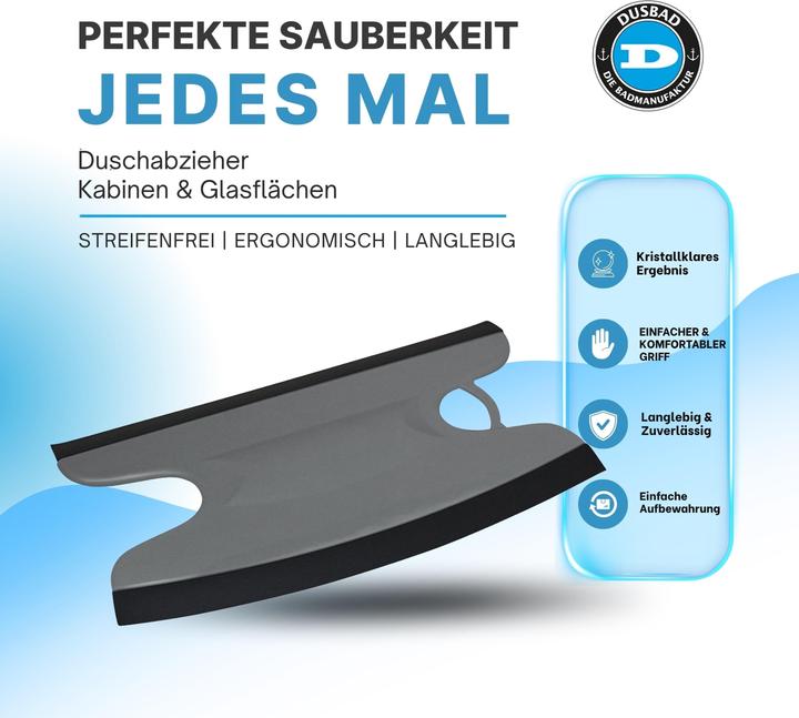Produktbild Dusbad Glas&Duschabzieher für Duschkabinen gerade|rund
