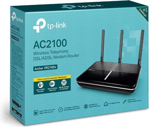 Actual product image TP-Link Ac2100 Wi-Fi Vdsl/Adsl Telephony Modem Router