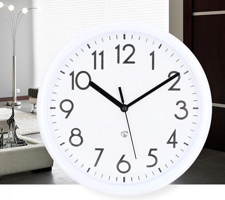 Actual product image Nedis Wall clock - Diameter: 220 mm - Plastic - White (22 cm)