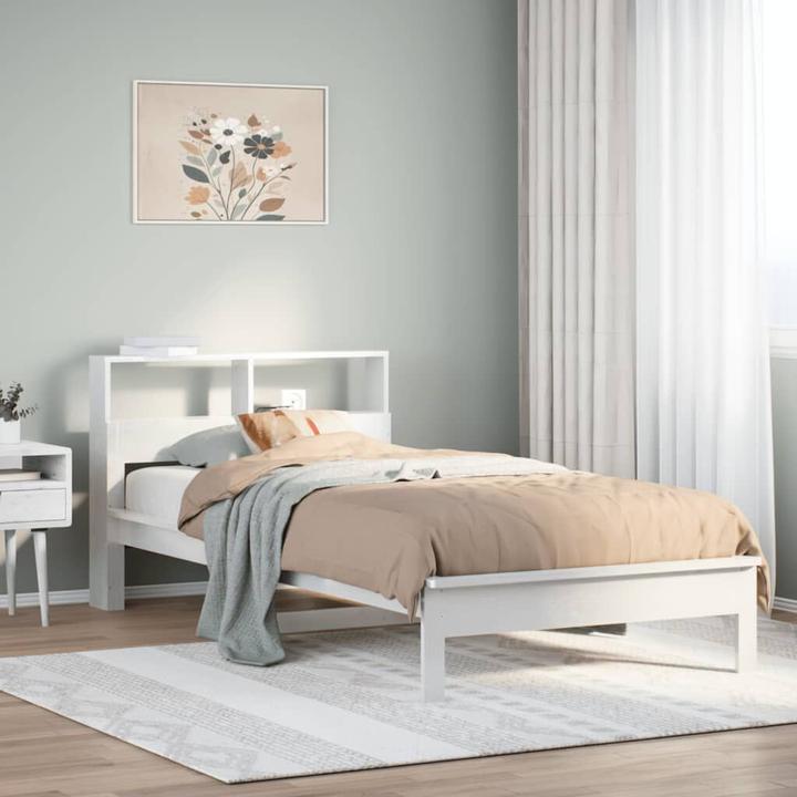 Produktbild VidaXL Bett mit Regal ohne Matratze Kiefer (90 x 190 cm)