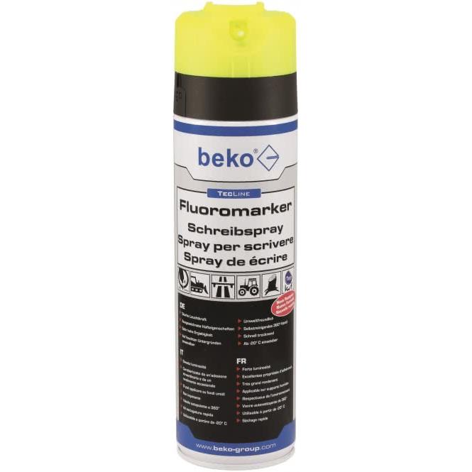 Beko, Marker, TecLine Fluoromarker Schreibspray 500 ml LEUCHTGELB 294 29 500 (500 mm, 12 x)